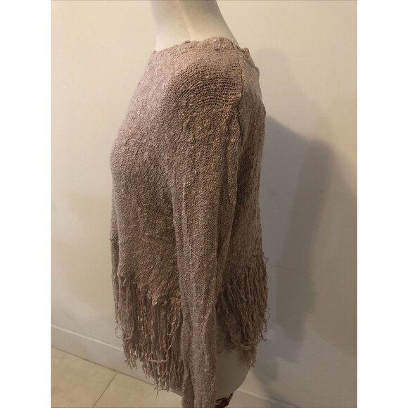 Karlie Women's Fringe Sweater Pink - Open Back , Size Large - Picture 3 of 9